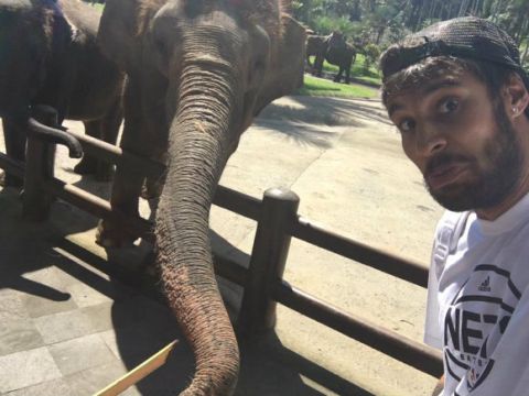 Η selfie του Πρίντεζη με... ελέφαντα