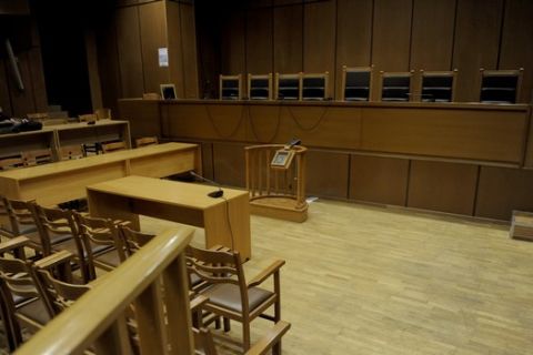 Αίθουσα δικαστηρίου στην Αθήνα στις 7 Φεβρουαρίου του 2017.