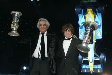 2005 FIA Awards Banquet
Monaco, Friday 9th December 2005
xx
Photo: Malcolm Griffiths/LAT Photographic
ref: Digital Image Only2005 FIA Awards Banquet
Monaco, Friday 9th December 2005
Fernando Alonso and Flavio Briatore 
Photo: Malcolm Griffiths/LAT Photographic
ref: Digital Image Only