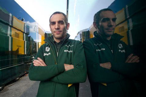 Cyril Abiteboul, Caterham team principal poses for a picture during the 2014 Formula One Testing at the Circuito de Jerez on Thursday, Jan. 30, 2014, in Jerez de la Frontera, Spain. Formula One's sweeping rule changes may be behind defending champion Red Bull's dismal start to the preseason, but the more modest teams on the circuit don't see the makings of a major power shift. Abiteboul said he supported the move to push innovation in F1 so that it could continue its mission of "preceding the automobile industry."(AP Photo/Miguel Angel Morenatti)