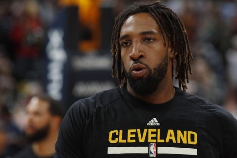 Cleveland Cavaliers forward Derrick Williams (3) in the first half of an NBA basketball game Wednesday, March 22, 2017, in Denver. (AP Photo/David Zalubowski)