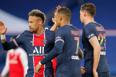 Ο Νεϊμάρ της Παρί πανηγυρίζει γκολ που σημείωσε κόντρα στη Ρεμς για τη Ligue 1 2020-2021 στο "Παρκ ντε Πρενς", Παρίσι | Κυριακή 16 Μαΐου 2021