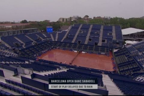 Το βροχερό court που διεξάγεται το Barcelona Open