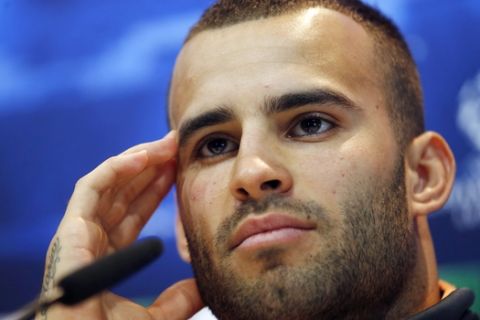 Real Madrid's Jese Rodriguez listens to a question during a press conference prior to the Champions League round of 16, second leg, soccer match between FC Schalke 04 and Real Madrid in Madrid, Spain, Monday March 17, 2014. (AP Photo/Andres Kudacki)