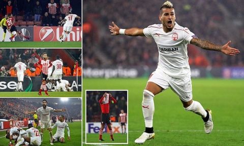 Hapoel Be'er Sheva's Maor Bar Buzaglo celebrates scoring his side's first goal of the game during the UEFA Europa League, Group K match at St Mary's Stadium, Southampton. PRESS ASSOCIATION Photo. Picture date: Thursday December 8, 2016. See PA story SOCCER Southampton. Photo credit should read: Adam Davy/PA Wire