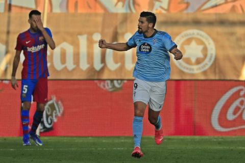 Ο Νολίτο της Θέλτα πανηγυρίζει γκολ κόντρα στην Μπαρτσελόνα για τη La Liga 2021-2022 στο "Μπαλαΐδος", Βίγκο | Σάββατο 6 Νοεμβρίου 2021