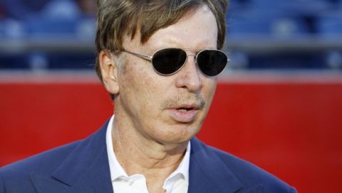 St. Louis Rams part-owner Stan Kroenke stands on the sidelines before an NFL preseason football game between the Rams and the New England Patriots on Thursday, Aug. 26, 2010, in Foxborough, Mass. (AP Photo/Michael Dwyer)
