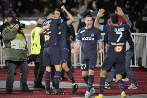 Οι παίκτες της Μαρσέιγ πανηγυρίζουν γκολ εις βάρος της Μονακό σε αγώνα της Ligue 1 | 13 Νοεμβρίου 2022