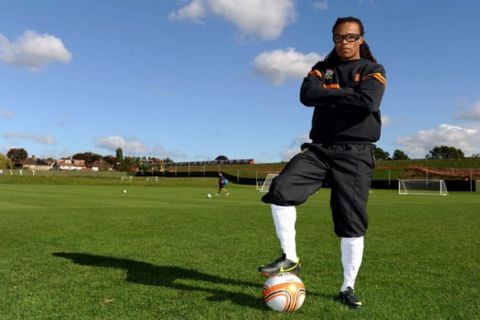 New Barnet joint head coach and player Edgar Davids during the press conference at The Hive Training Ground, London.