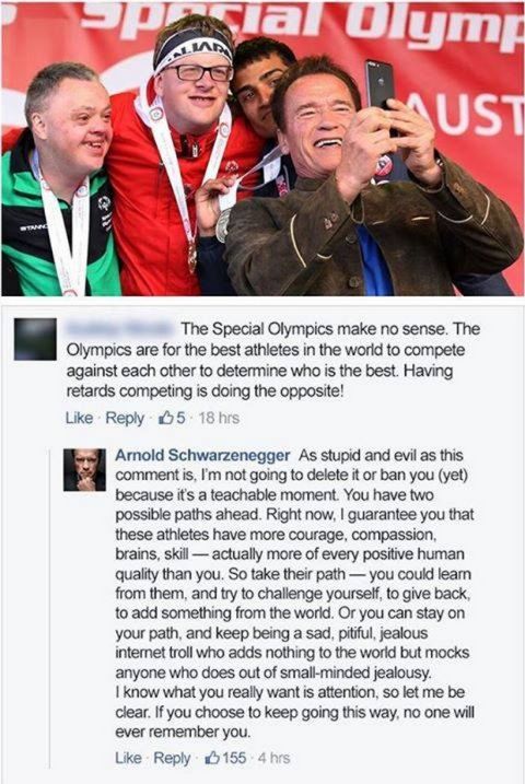 Η αποστομωτική απάντηση του Σβαρτζενέγκερ για τα Special Olympics 