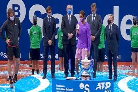 Οι Ράφα Ναδάλ και Τσέφανος Τσιτσιπάς στο Barcelona Open