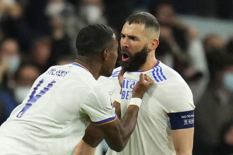 Μπενζεμά και Αλάμπα πανηγυρίζουν γκολ του Γάλλου φορ απέναντι στην Παρί | 9 Μαρτίου 2022