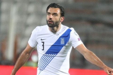 Ο Γιώργος Τζαβέλλας στην αναμέτρηση της Ελλάδας με τη Γεωργία για τα προκριματικά του Παγκοσμίου Κυπέλλου.
