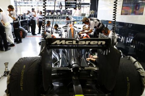 The team at work in the garage.