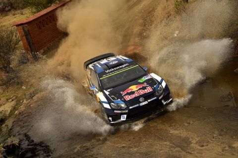 LEON, MEXICO - MARCH 03: Sebastien Ogier of France and Julien Ingrassia of France compete in their Volkswagen Motorsport WRT Volkswagen Polo R WRC during the Shakedown of the WRC Mexico on March 3, 2016 in Leon, Mexico. (Photo by Massimo Bettiol/Getty Images,)