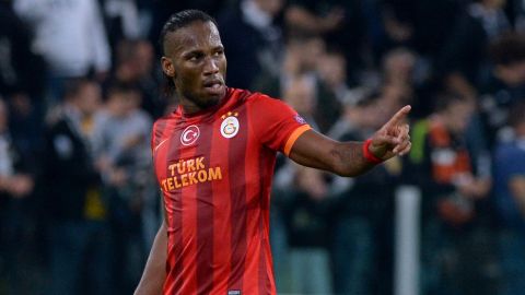 TURIN, ITALY - OCTOBER 02:  Didier Drogba of Galatasaray AS celebrates after scoring the opening goal during UEFA Champions League Group B match between Juventus and Galatasaray AS at Juventus Arena on October 2, 2013 in Turin, Italy.  (Photo by Claudio Villa/Getty Images)
