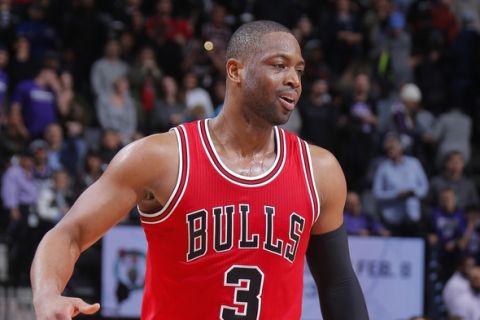 SACRAMENTO, CA - FEBRUARY 6: Dwyane Wade #3 of the Chicago Bulls is seen after making the game winning basket against the Sacramento Kings on February 6, 2017 at Golden 1 Center in Sacramento, California. NOTE TO USER: User expressly acknowledges and agrees that, by downloading and or using this Photograph, user is consenting to the terms and conditions of the Getty Images License Agreement. Mandatory Copyright Notice: Copyright 2017 NBAE (Photo by Rocky Widner/NBAE via Getty Images)
