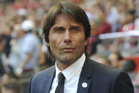 Chelsea manager Antonio Conte during the English FA Cup final soccer match between Chelsea v Manchester United at Wembley stadium in London, England, Saturday, May 19, 2018. (AP Photo/Rui Vieira)