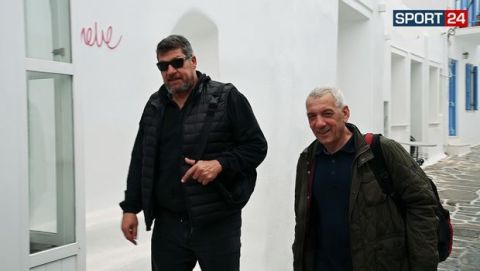 Ο Βασίλης Σκουντής και ο Φάνης Χριστοδούλου στην Πάρο στο πλαίσιο της συνέντευξης στο Sport24.gr