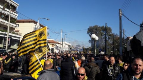 Πάνω από 5.000 κόσμος στο συλλαλητήριο της ΑΕΚ για το γήπεδο