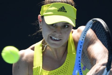 Η Μαρία Σάκκαρη στη διάρκεια του αγώνα της στο Dubai Tennis Championships