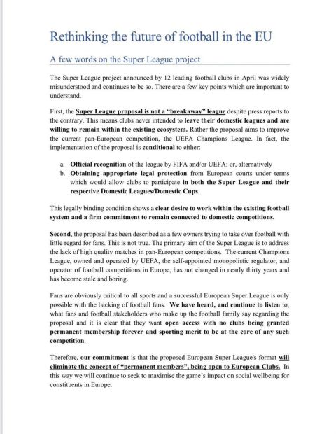 European Super League: Εγκαταλείπει το πλάνο των μόνιμων μελών και γίνεται ανοιχτή Λίγκα