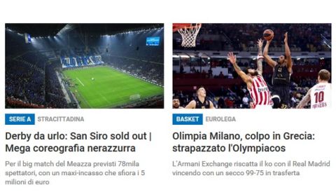 Gazzetta dello Sport: Πρώτο θέμα η Αρμάνι, "θρίαμβος στον Πειραιά"
