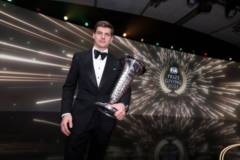 Verstappen Max (nld), Winner of the FIA Formula One World Championship for Drivers, portrait during the 2021 FIA Prize Giving Ceremony, at the Carrousel du Louvre, on December 16 in Paris, France - Photo Germain Hazard / DPPI (Photo by GERMAIN HAZARD / Germain Hazard / DPPI / DPPI via AFP)