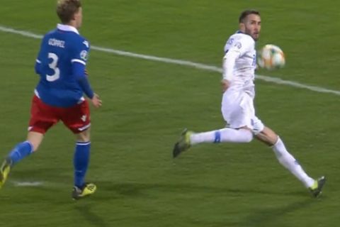 Λιχτενστάιν - Ελλάδα 0-1: Το γκολ του Φορτούνη στο 45'+1'
