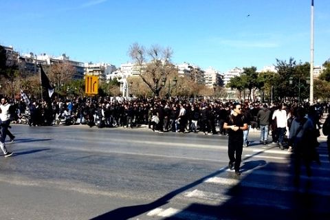 Συλλαλητήριο των οπαδών του ΠΑΟΚ στην Αριστοτέλους