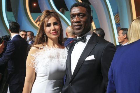 Ο Κλάρενς Ζέεντορφ μαζί με τη σύζυγό του, Σοφία Μακραμάτι, κατά τη διάρκεια εκδήλωσης στην Ντόχα | 1 Απριλίου 2022
