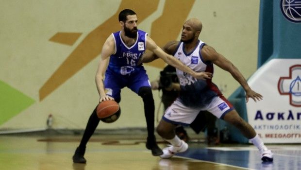 Φάση από την αναμέτρηση Μεσολόγγι - Λάρισα για τη Stoiximan Basket League (3/4/2021)