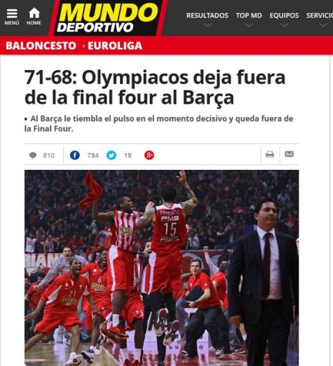 Τα ισπανικά ΜΜΕ για την πρόκριση του Ολυμπιακού στο F4