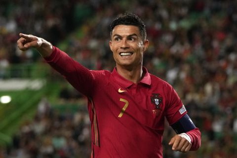 Ο Κριστιάνο Ρονάλντο με τη φανέλα της Πορτογαλίας σε ματς κόντρα στην Ελβετία για το Nations League | 5 Ιουνίου 2022