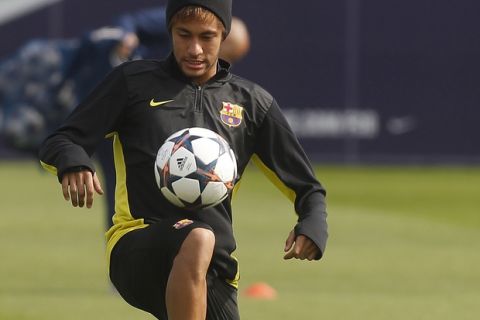 Entrenamiento del Barcelona. En la imagen, Neymar. 

Barcelona training session. In this picture, Neymar.