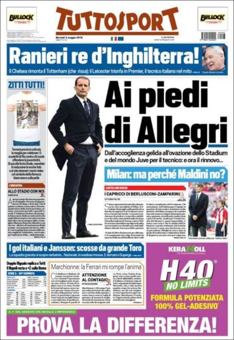 Τα ιταλικά ΜΜΕ αποθεώνουν τον "Βασιλιά" Ρανιέρι