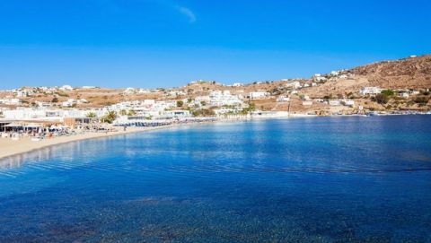 75074459 - ornos beach on the mykonos island, cyclades in greece