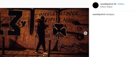 Κιλπάτρικ: Φωτογραφία με τον γιο του και φόντο γκράφιτι με το σήμα του Παναθηναϊκού!