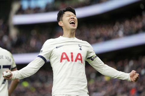 Ο Χιονγκ-Μιν Σον της Τότεναμ πανηγυρίζει γκολ που σημείωσε κόντρα στην Κρίσταλ Πάλας για την Premier League 2023-2024 στο "Τότεναμ Χότσπερ Στέιντιουμ", Λονδίνο | Σάββατο 2 Μαρτίου 2024