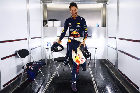 NORTHAMPTON, ENGLAND - JULY 11:  Daniel Ricciardo of Australia and Oracle Red Bull Racing prepares to drive during Formula 1 testing at Silverstone Circuit on July 11, 2023 in Northampton, England. (Photo by Mark Thompson/Getty Images)