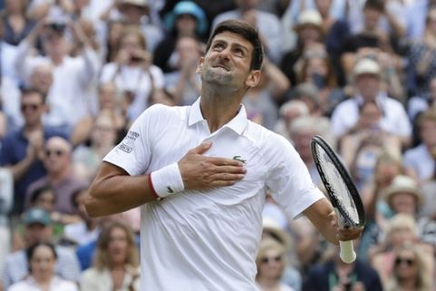 O πανηγυρισμός του Τζόκοβιτς στο Wimbledon