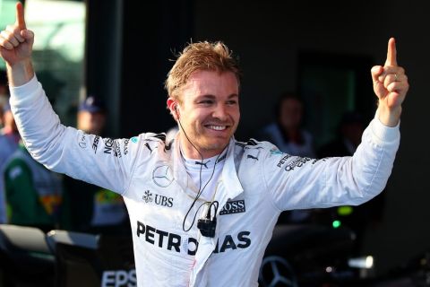 MELBOURNE, AUSTRALIA - MARCH 20:  Nico Rosberg of Germany and Mercedes GP celebrates in Parc Ferme after winning the Australian Formula One Grand Prix at Albert Park on March 20, 2016 in Melbourne, Australia.  (Photo by Lars Baron/Getty Images)