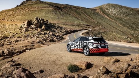 The Audi e-tron prototype on recuperation test at Pikes Peak