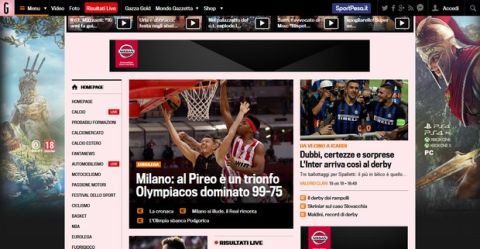 Gazzetta dello Sport: Πρώτο θέμα η Αρμάνι, "θρίαμβος στον Πειραιά"