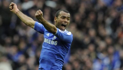 Chelsea's Ashley Cole reacts at the final whistle as his team defeats Liverpool to win the English FA Cup Final soccer match at Wembley Stadium in London, Saturday, May 5, 2012. (AP Photo/Tom Hevezi)