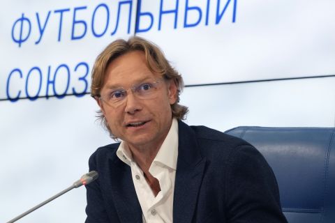 Ο Βαλερί Καρπίν κατά την παρουσίασή του ως ο νέος προπονητής της εθνικής Ρωσίας | 26 Ιουλίου 2021