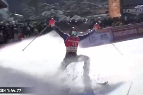 Αλπικό σκι: Ο Αλέξανδρος Γκιννής έγραψε ιστορία κατακτώντας το ασημένιο στην τεχνική κατάβαση στο Παγκόσμιο Κύπελλο