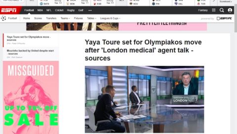 Το ESPN θεωρεί τελειωμένη τη μεταγραφή του Τουρέ στον Ολυμπιακό