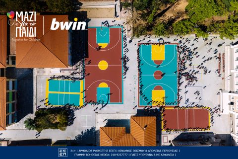bwin και «Μαζί για το Παιδί»: Ανακατασκεύασαν τέσσερα γήπεδα για τα παιδιά στην Ξάνθη