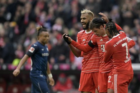 Οι παίκτες της Μπάγερν πανηγυρίζουν γκολ που σημείωσαν κόντρα στην Μπόχουμ για την Bundesliga 2022-2023 στην "Άλιαντς Αρένα", Μόναχο | Σάββατο 11 Φεβρουαρίου 2023